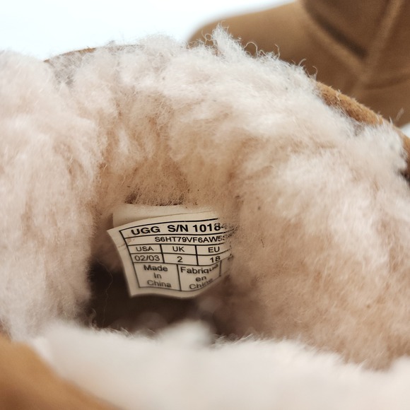 UGG Baby Girl Winter Booties Jesse Pink Bow II Size 2/3 Brown Suede 6-12 Months - Picture 8 of 9